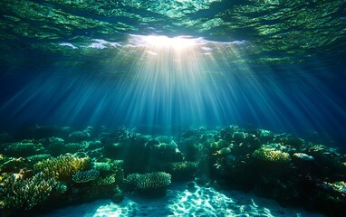 Fototapeta premium Sunlight Through Coral Reef