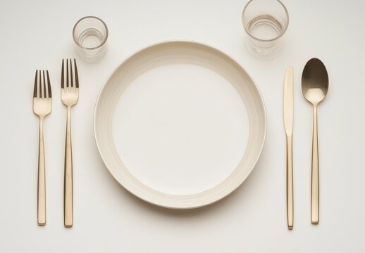 Elegant dining setup featuring a blank white menu mockup placed on a plate, accompanied by a restaurant napkin invitation card template with space for weddings and romantic dinners