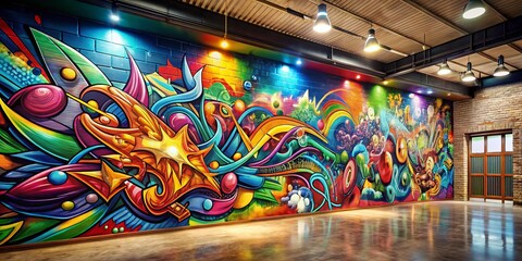 Obraz premium Hip Hop Graffiti Art Wallpaper: Bold Street Art Mural Design