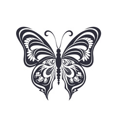 Decorative Butterfly Artwork in Black and White  