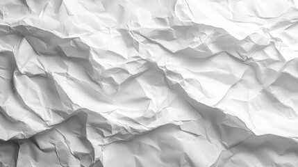 Fototapeta premium Wrinkled White Paper Texture for Background Use in PNG