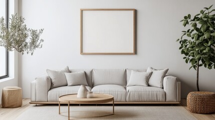 Fototapeta premium Minimalist modern living room