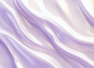 Obraz premium white cosmetic cream texture with soft waves on a light purple background, skincare product close-up, minimalistic beauty concept