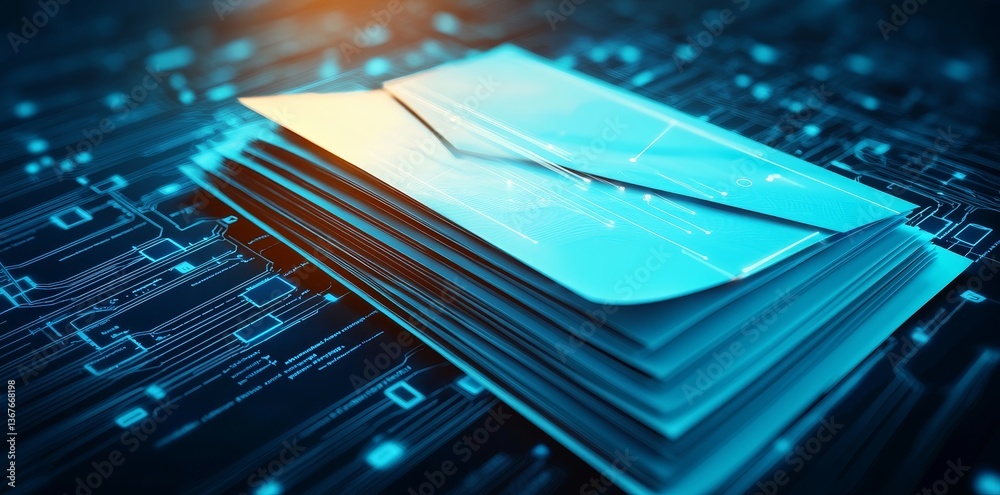Poster abstract network grid containing files and folders, showcasing a futuristic software interface for a