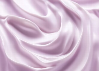Obraz premium white cosmetic cream texture with soft waves on a light purple background, skincare product close-up, minimalistic beauty concept