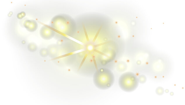 Sparks Golden lights sparkles collection. Light effects. Wind glare, explosions, shiny, dust, lines, flares, sequins, stars, curved curls. Glow effect of light. Add brightness and radiance to design. 