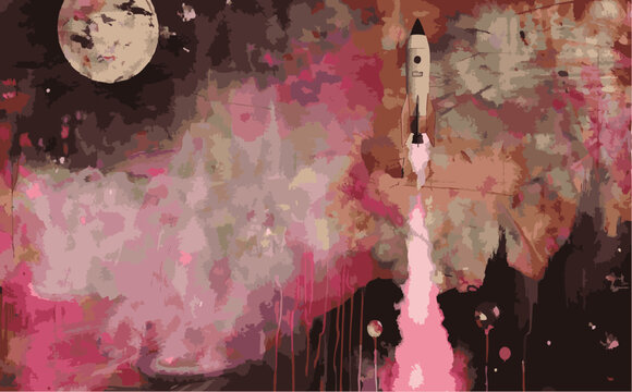Space, Grunge art, background, collage, pink and black, sepia, photo, painted, abstract, experimental, glitch, artistic, backdrop, creative, artwork, set with elements, flower, weird, creepy, horror