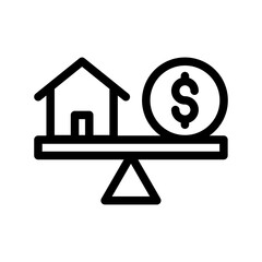 House price icon lineart