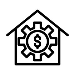 House price icon lineart