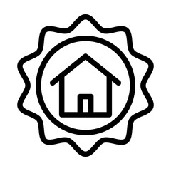 house certificate icon lineart
