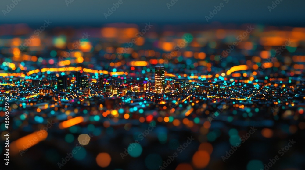 Poster the background of digital technology consists of a pixel background with a square blue pattern made 