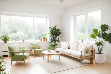 modern living room with white furniture