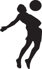 silhouette football player ready to shoot the ball