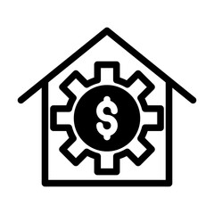 House price icon Solid Black