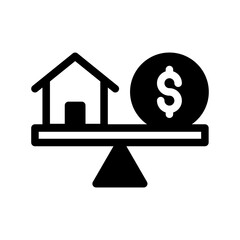 House price icon Solid Black