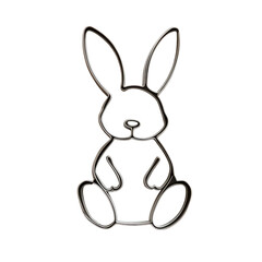 Obraz premium Bunny shaped cookie cutter isolated on transparent background, PNG