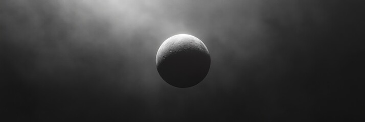 Obraz premium Ethereal celestial sphere suspended in smoky darkness