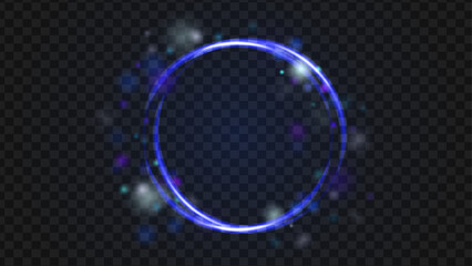 Futuristic blue light with transparent highlights, glow, sun rays and bokeh sparks. Radiant star effect for modern abstract design, luxurious overlays .Sparkle glares.Vector shimmering elements