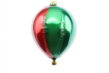 Obraz premium Shiny red and green balloon floating happily during festive celebration in bright holiday decor isolated on transparent background