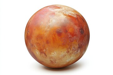 Obraz premium A vibrant view of Mars showcasing its red hues and rocky textures in a studio setting isolated on transparent background