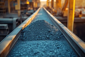 Piles of minerals on rail tracks capture essence of mining opera