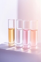 Colorful liquids in elegant glass tubes showcase vibrant hues an