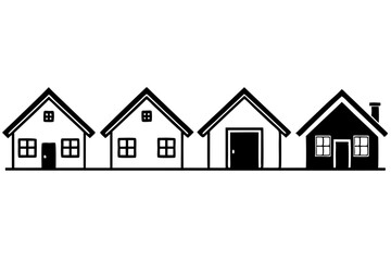 Houses silhouette vector illustration