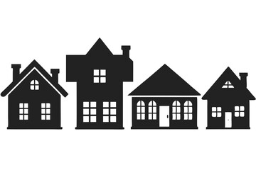Houses silhouette vector illustration
