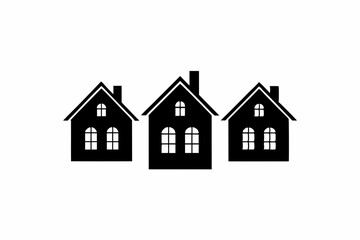 Houses silhouette vector illustration