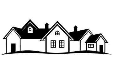 Houses silhouette vector illustration