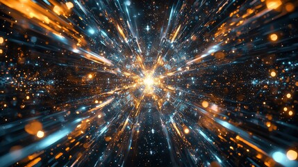 Fototapeta premium Quantum Computing Visualization - Quantum Time Crystal - Abstract Geometric Art