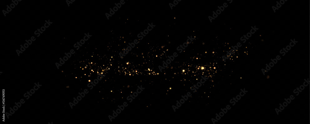 Aufkleber Vector sparkles on a transparent background. Christmas light effect. Sparkling magical dust particles.The dust sparks and golden stars shine with special light.