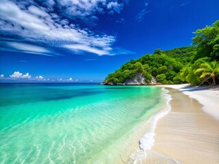 Fototapeta premium Labadee Beach Haiti: Minimalist Turquoise Waters & White Sand
