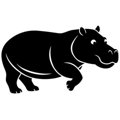 Hippo silhouette vector illustration