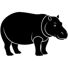 Hippo silhouette vector illustration
