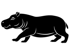 Hippo silhouette vector illustration