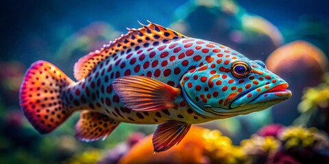 Fototapeta premium Leopardfin Fish Close-Up: High-Resolution Stock Photo