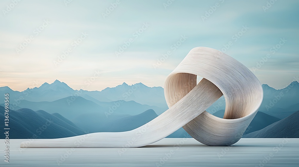 Aufkleber white paper roll mountain background soft light texture