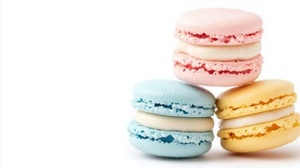 Fototapeta premium Colorful Pastel Macaron Stack with Creamy Filling