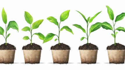 Three Lush Plants in Beautiful Pots Symbolizing Growth and Opportunities for Passive Income