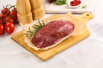Raw beef meat uncocked steak