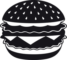Cartoon illustration of a fast food hamburger 
