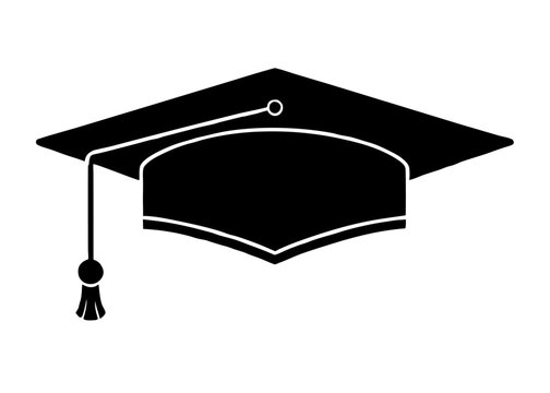recommend clip art: Graduation Cap Icon - Minimalist Black Silhouette Vector for Education & Academic Achievement, Minimalist black graduation cap icon, vector illustration, perfect for education and academic designs.