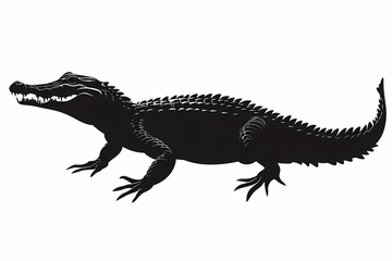 Naklejka premium Alligator silhouette on white background vector design