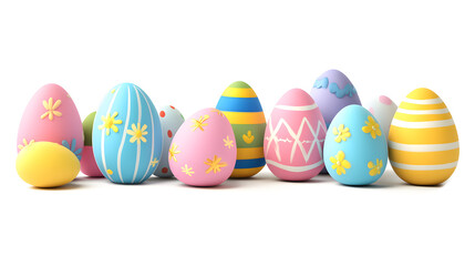 Fototapeta premium A bunch of eggs are sitting on a grassy field