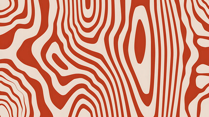 Fototapeta premium Wavy Red and White Optical Illusion Lines