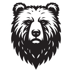 Bear silhouette black and white vector icon