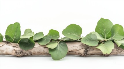 Natural green tree branch with vibrant leaves ideal for nature concepts and tranquility themes