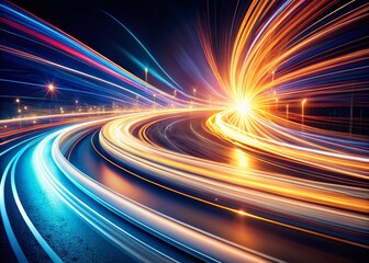 Obraz premium Long Exposure Light Trails on InDesign Templates - Abstract Design Background