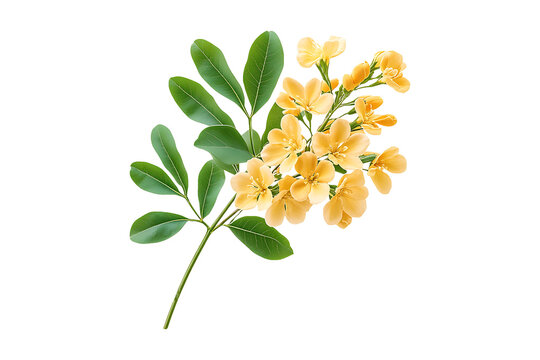 Senna Stems Isolated on White and Transparent Background PNG Image.
